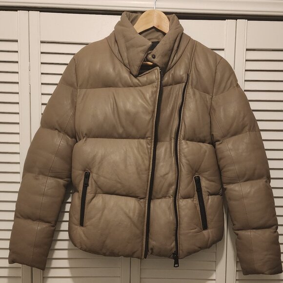 Leather puffer jacket Bod & Christensen M - Picture 1 of 9
